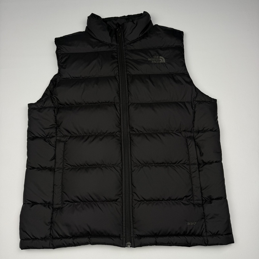 The North Face Vest Mens Large Black 550 Down Puffer Full Zip Outdoor Insulated